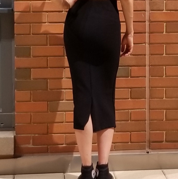 Zara Black Stretch Pencil Skirt sz S - Picture 5 of 7